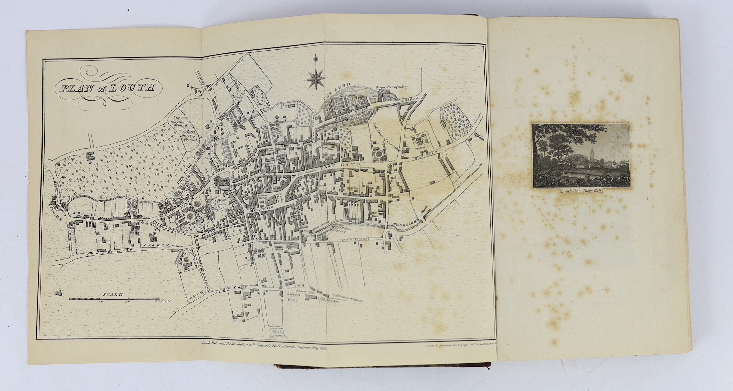 LINCS: Weir, George - Historical and Descriptive Sketches of the Town and Soke of Horncastle ... and of several places adjacent. 2 d-page plans and 5 plates, text engravings and coloured geological map